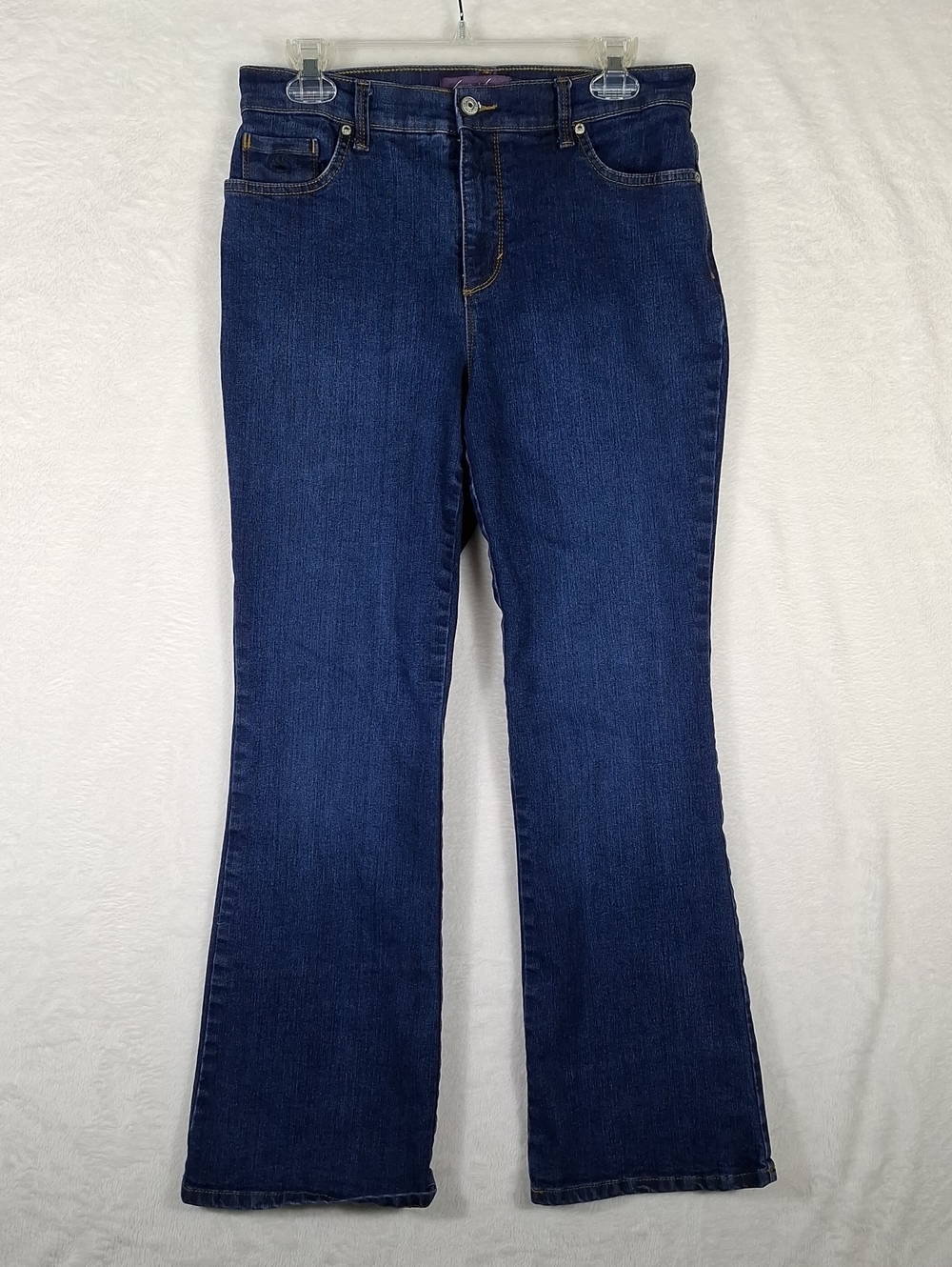 Gloria Vanderbilt Women's Amanda Boot Cut Dark Blue Wash 5 Pocket Jeans 10 Short